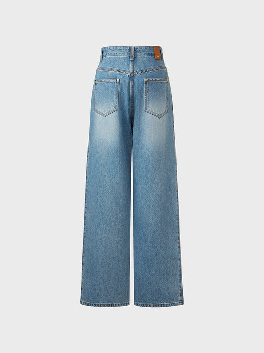 Eenk Classic Wide Denim Pants - Denim Blue