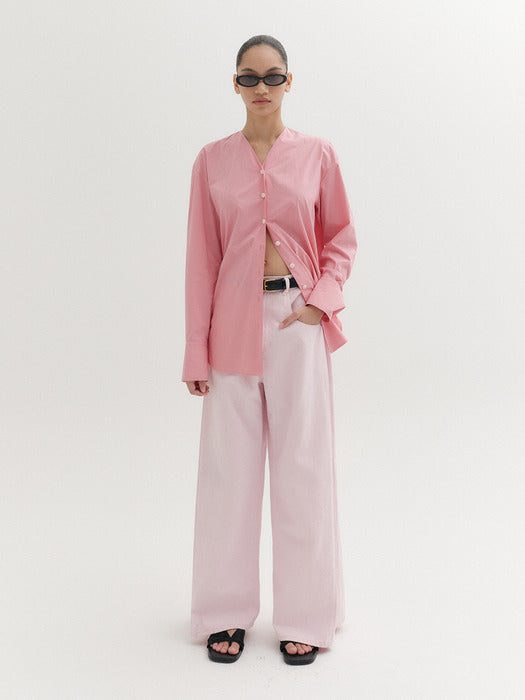 Eenk Classic Wide Denim Pants - Light Pink