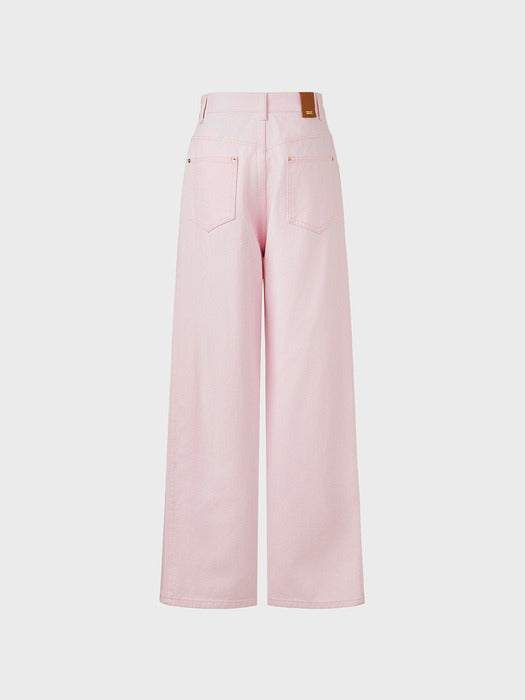 Eenk Classic Wide Denim Pants - Light Pink