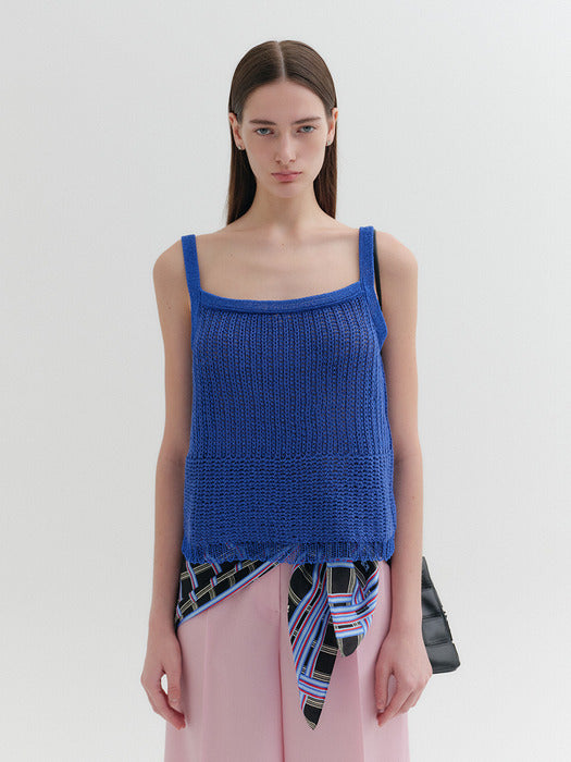 Eenk Sleeveless Knitwear Top - Blue