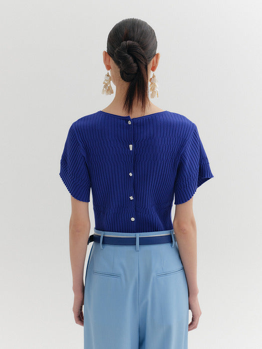 Eenk Dual Style Knitwear Top - Blue