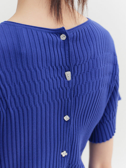 Eenk Dual Style Knitwear Top - Blue