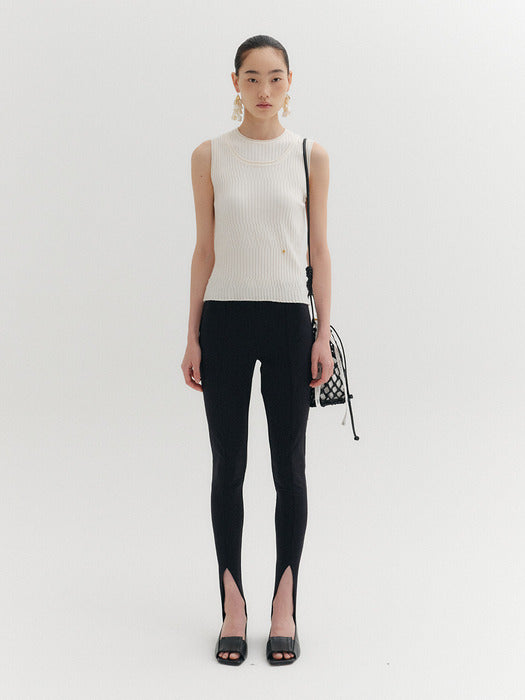 Eenk Sleeveless Layered Knitwear Top - Ivory