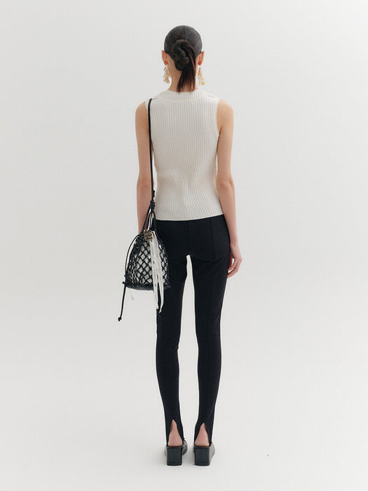 Eenk Sleeveless Layered Knitwear Top - Ivory