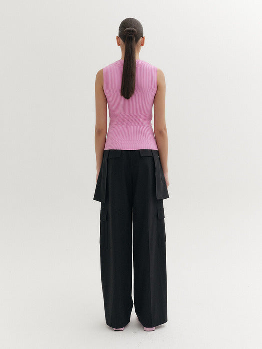 Eenk Sleeveless Layered Knitwear Top - Pink