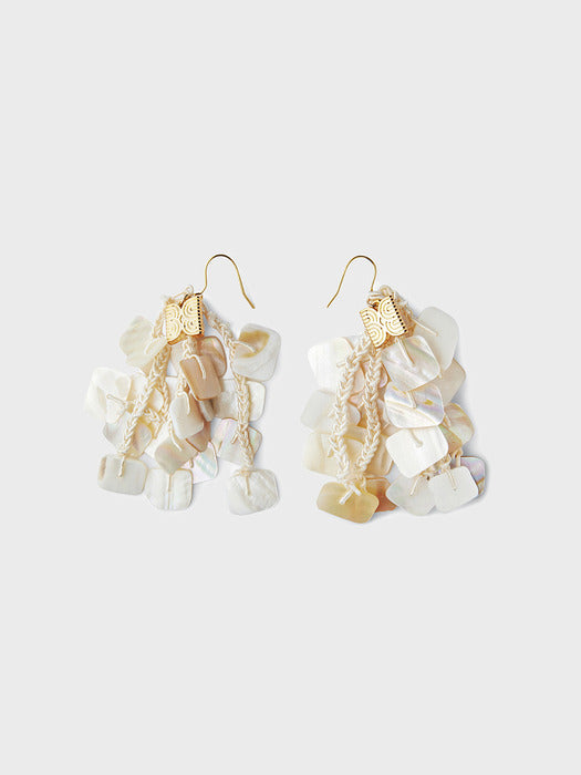 Eenk Shell Tassel Earrings - Ivory