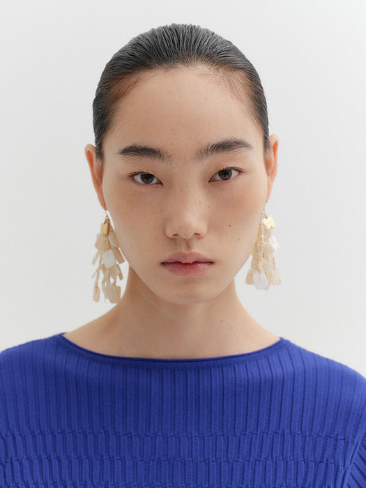 Eenk Shell Tassel Earrings - Ivory