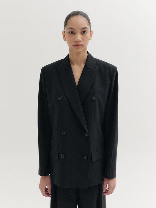 Eenk Double-Breasted Jacket - Black