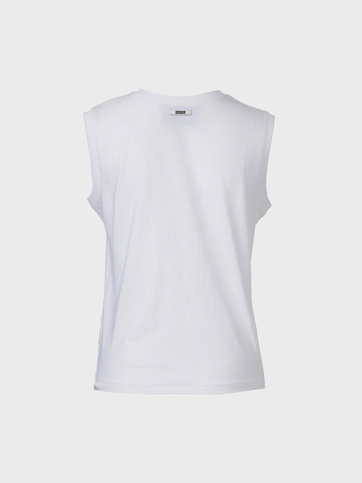 Eenk V-neck Sleeveless Top - White