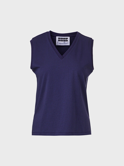 Eenk V-Neck Sleeveless Top - Navy