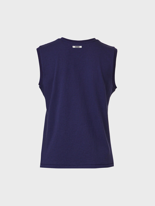Eenk V-Neck Sleeveless Top - Navy