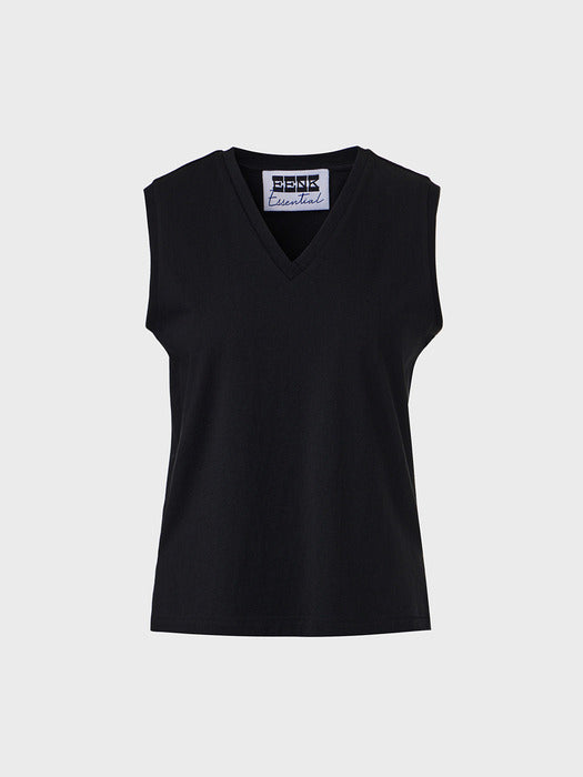 Eenk Round Neck Sleeveless Top - Black