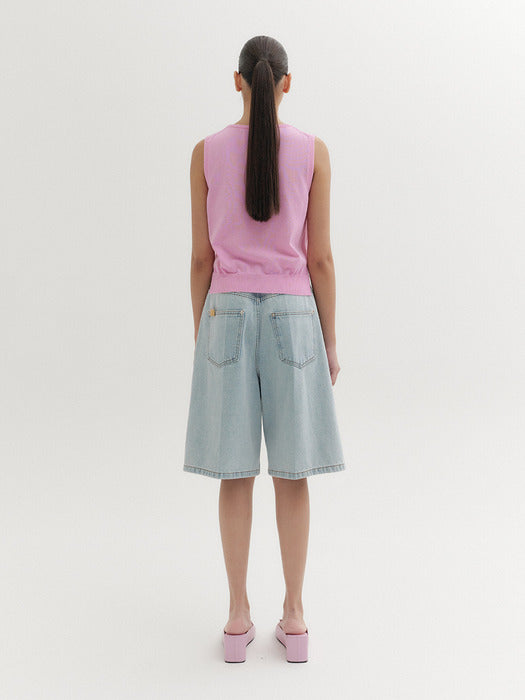 Eenk Tuck Bermuda Denim - Light Blue
