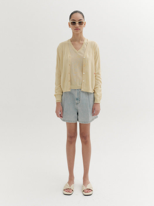 Eenk Logo Detail Knitwear Cardigan - Yellow