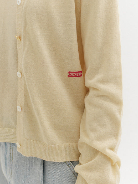 Eenk Logo Detail Knitwear Cardigan - Yellow
