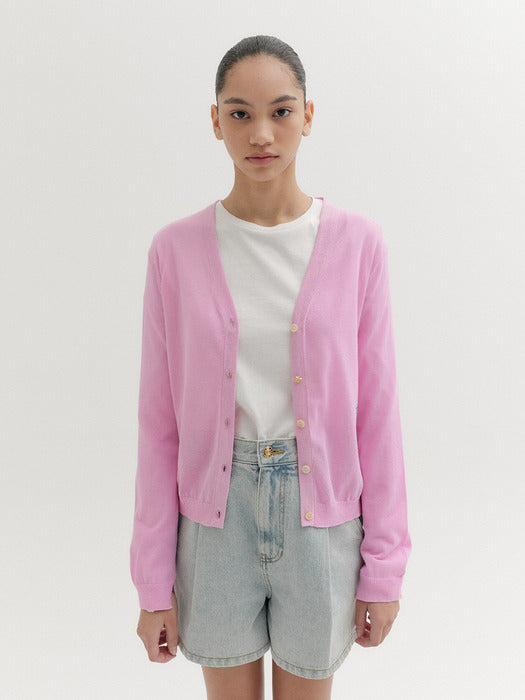 Eenk Logo Detail Knitwear Cardigan - Pink