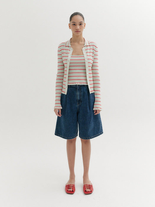 Eenk Ribbed Knitwear Cardigan - Lime
