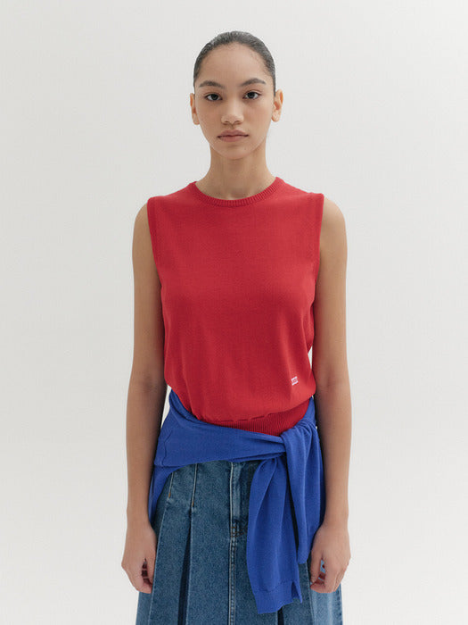 Eenk Logo Jacquard Knitwear Top - Red