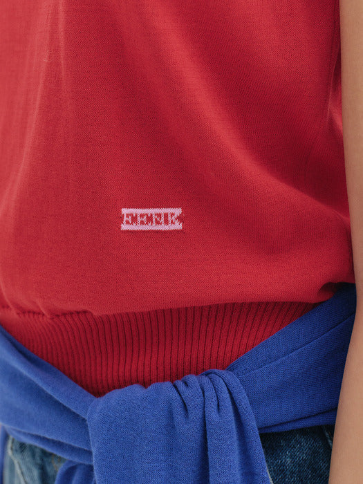 Eenk Logo Jacquard Knitwear Top - Red