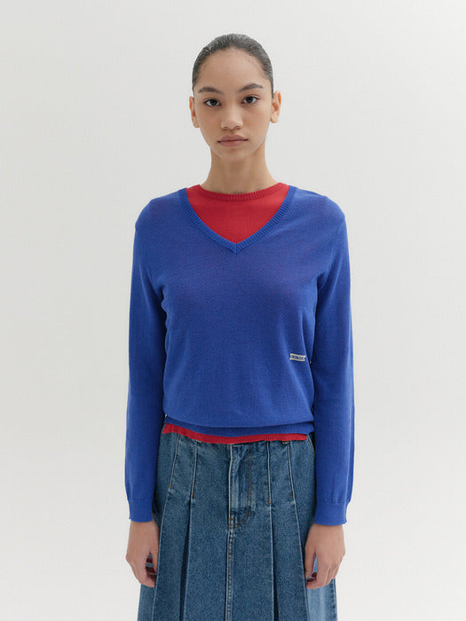 Eenk Logo Detail Knitwear Pullover - Blue