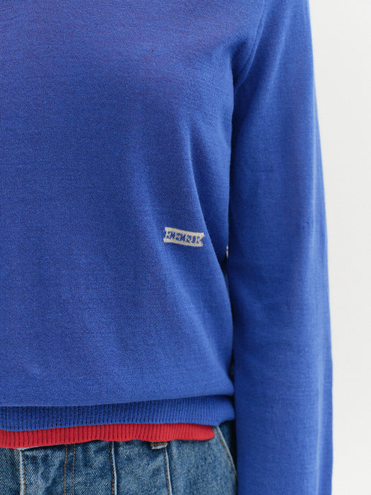 Eenk Logo Detail Knitwear Pullover - Blue