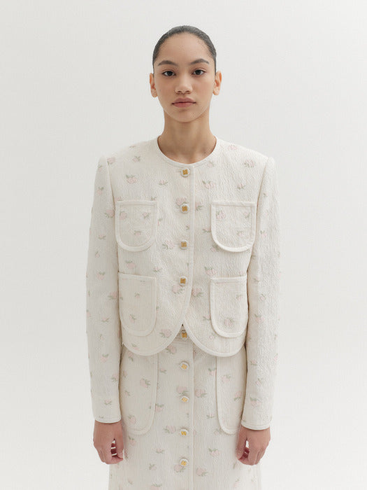 Eenk Trim Panel Short Jacket - Ivory