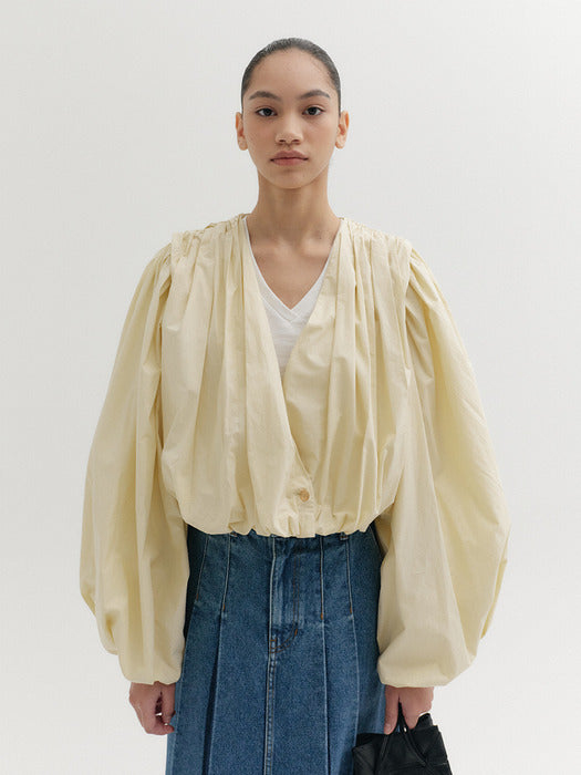 Eenk Convertible Volume Sleeve Jacket - Cream