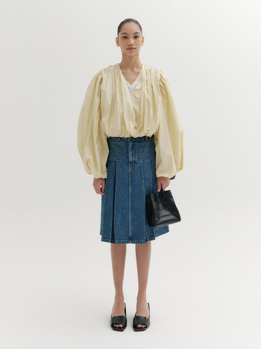 [EENK] Convertible Volume Sleeve Jacket - Cream