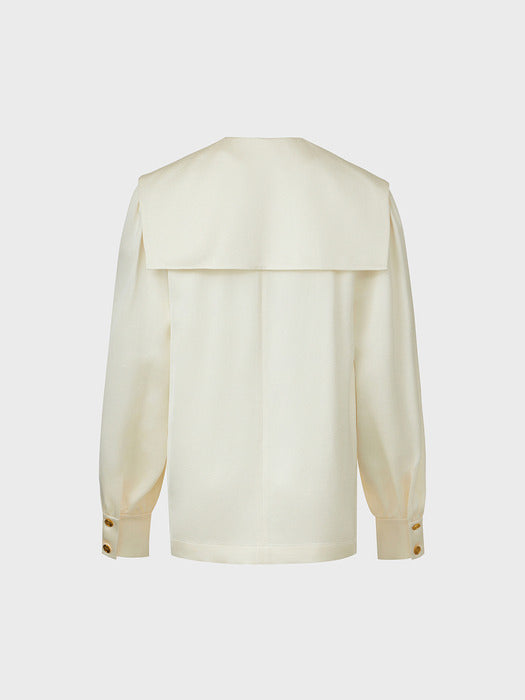 Eenk Fluid Big Collar Blouse - Ivory
