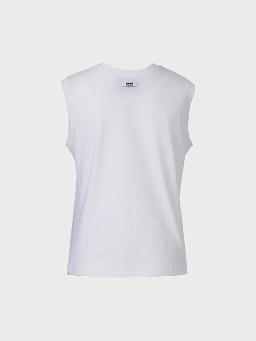 Eenk Round Neck Sleeveless Top - White