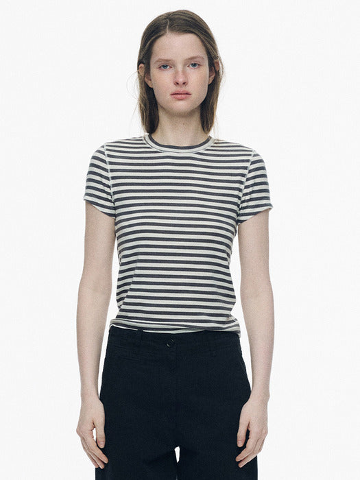[nothing written] Wally stripe t-shirt (Gray stripe)