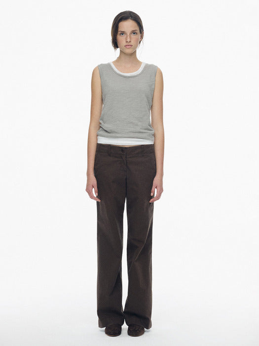 Nothing Written Relaxed low-rise pants (Mud brown)