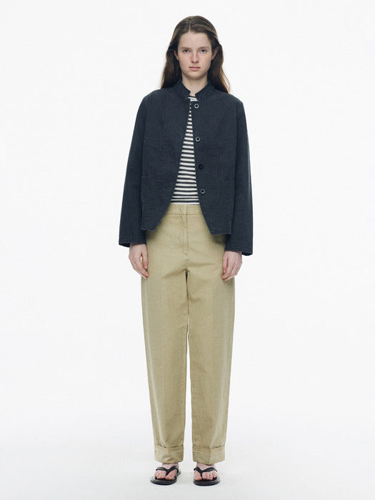 Nothing Written Frame cuff trousers (Light beige)