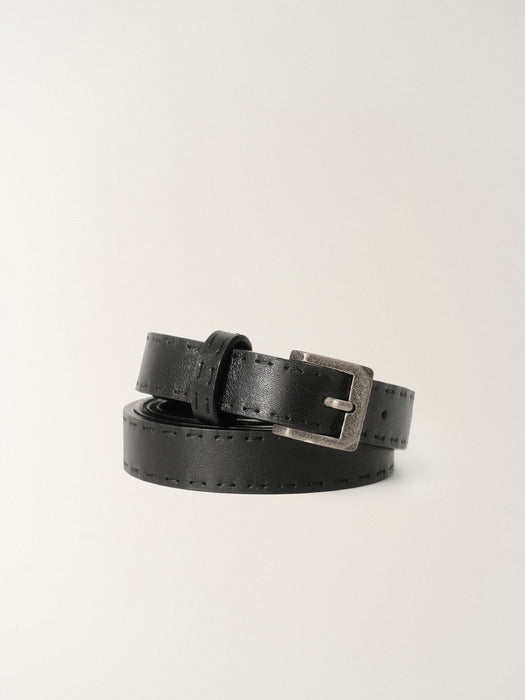 Nothing Written Stitch leather belt (Black)