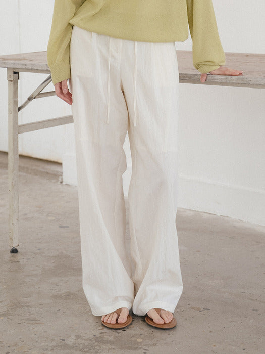 Tillidie Wrinkle texture pants Ivory