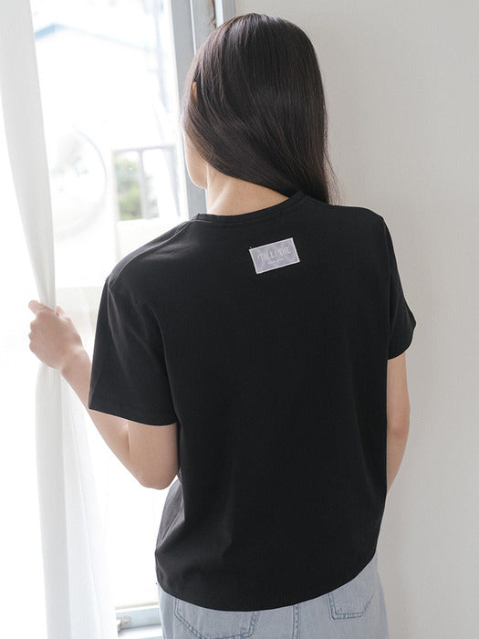 Tillidie Silket round half t-shirt Black
