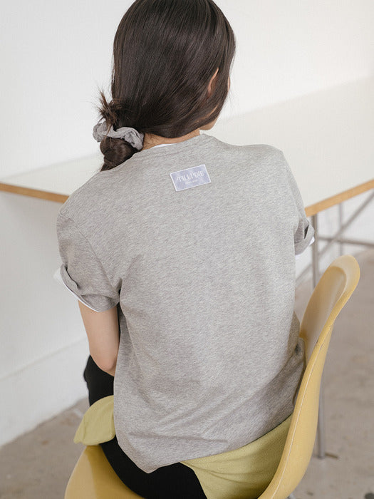 Tillidie Silket round half t-shirt Melange
