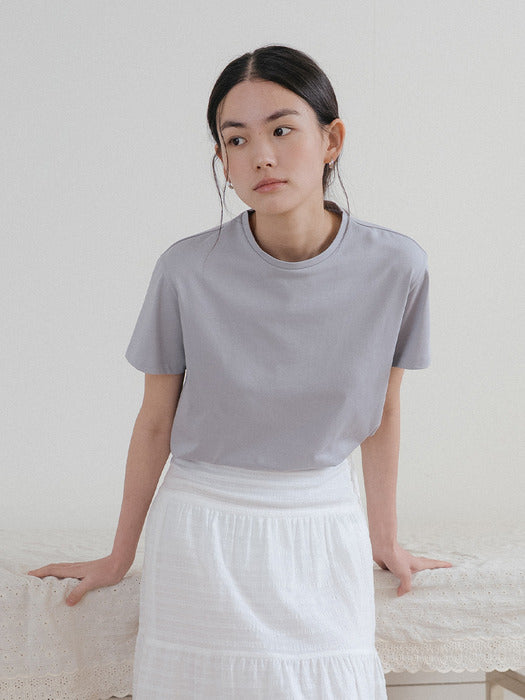 Tillidie Silket round half t-shirt Blue