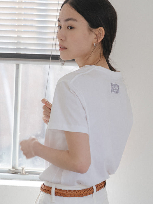 Tillidie Silket round half t-shirt Ivory