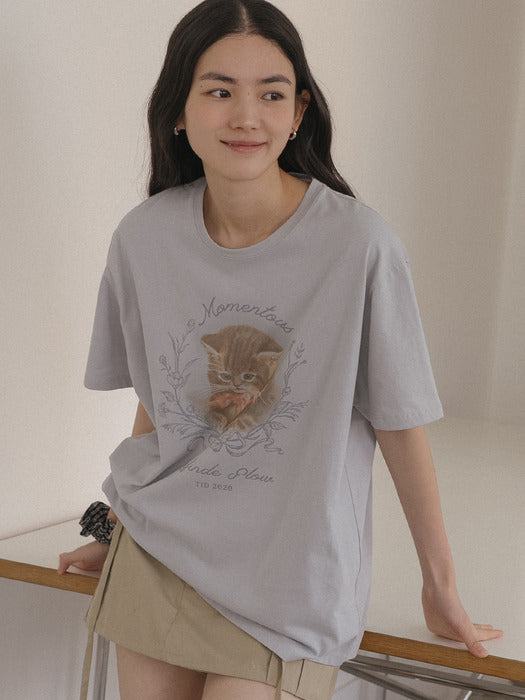 Tillidie Momentous cat t-shirt Blue