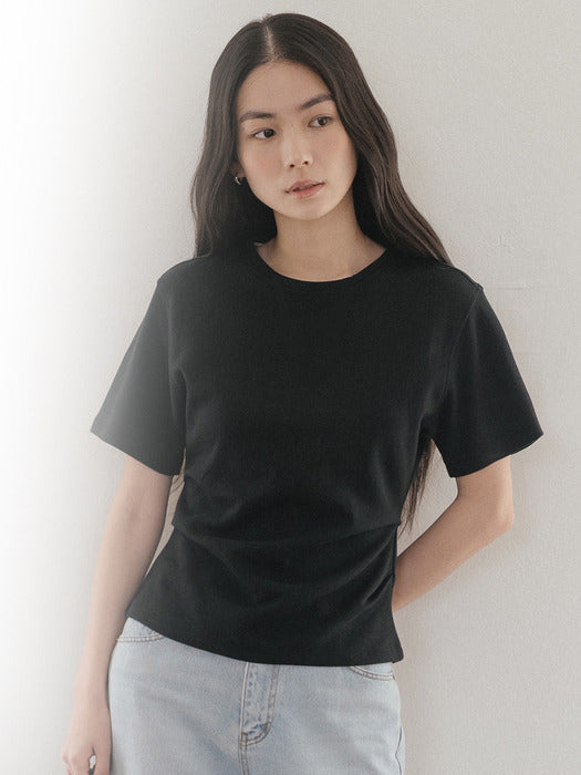 Tillidie Drape half sleeve t-shirt Black