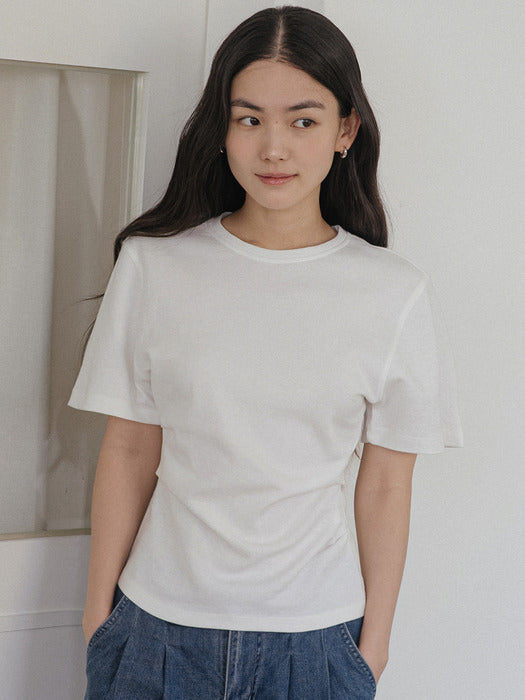 Tillidie Drape half sleeve t-shirt Ivory
