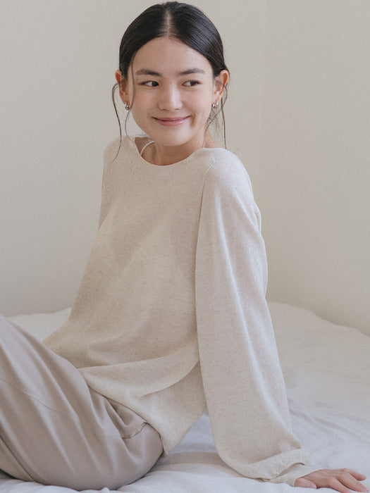 Tillidie Linen blended essential knit Beige
