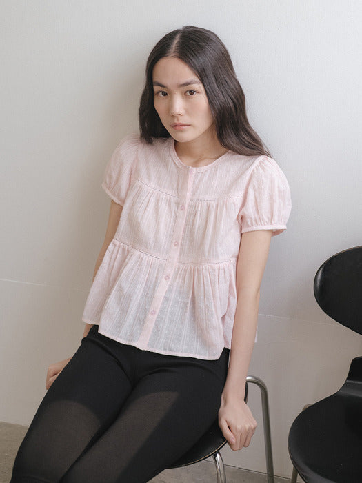 Tillidie Shirring blouse Pink