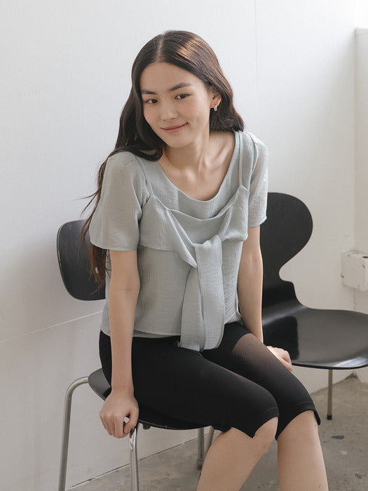 Tillidie Bustier Set layered blouse - Mint