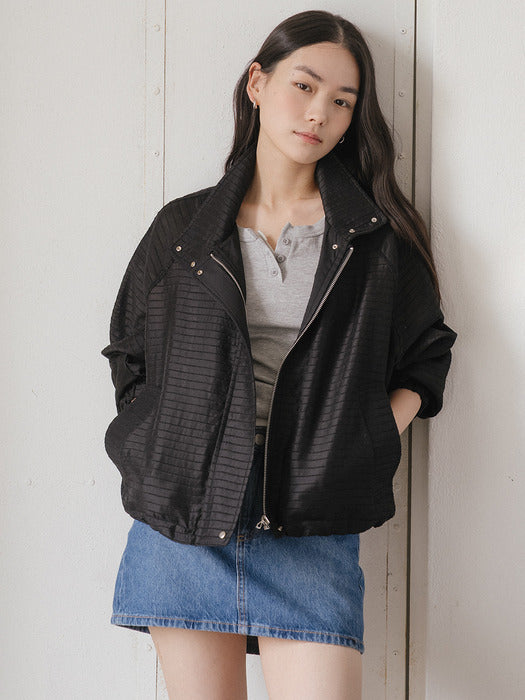 Tillidie Stripe bomber jumper Black