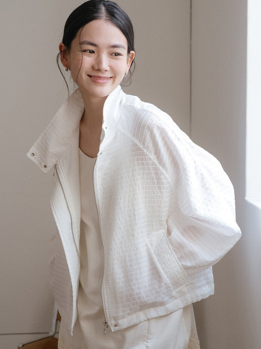 Tillidie Stripe bomber jumper Ivory