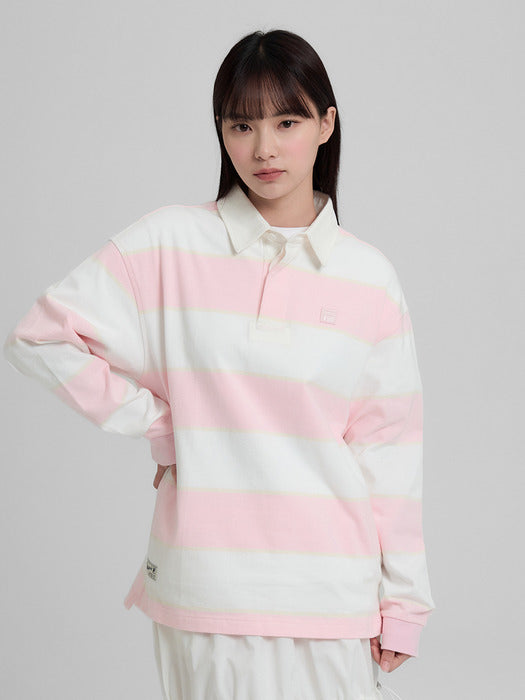 [fila] Stripe Rugby Long Sleeve T-Shirt_FS2TLH1101X_LPK