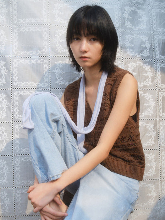 Mango Maniplease Baia Linen Scarf Baby Blue