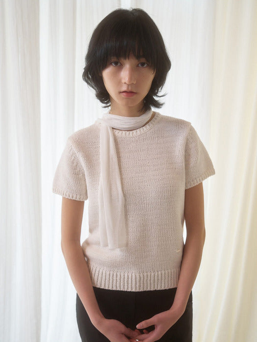 [Mango Maniplease] Baia Linen SCARF_WHITE